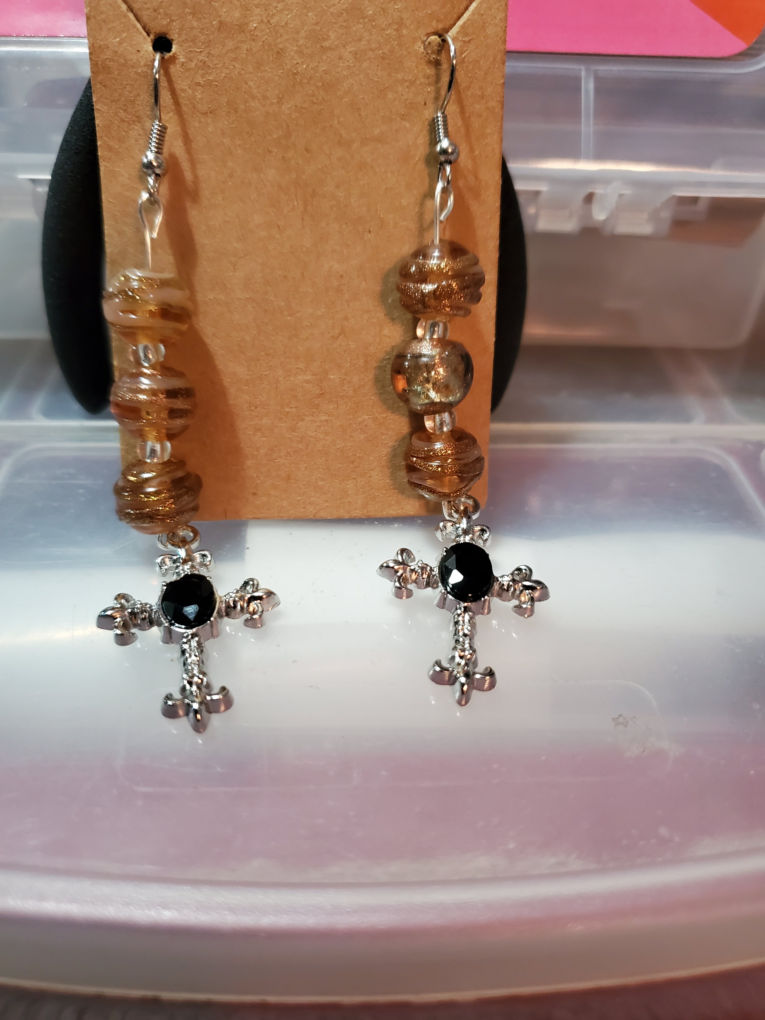 Cross Charm Earrings