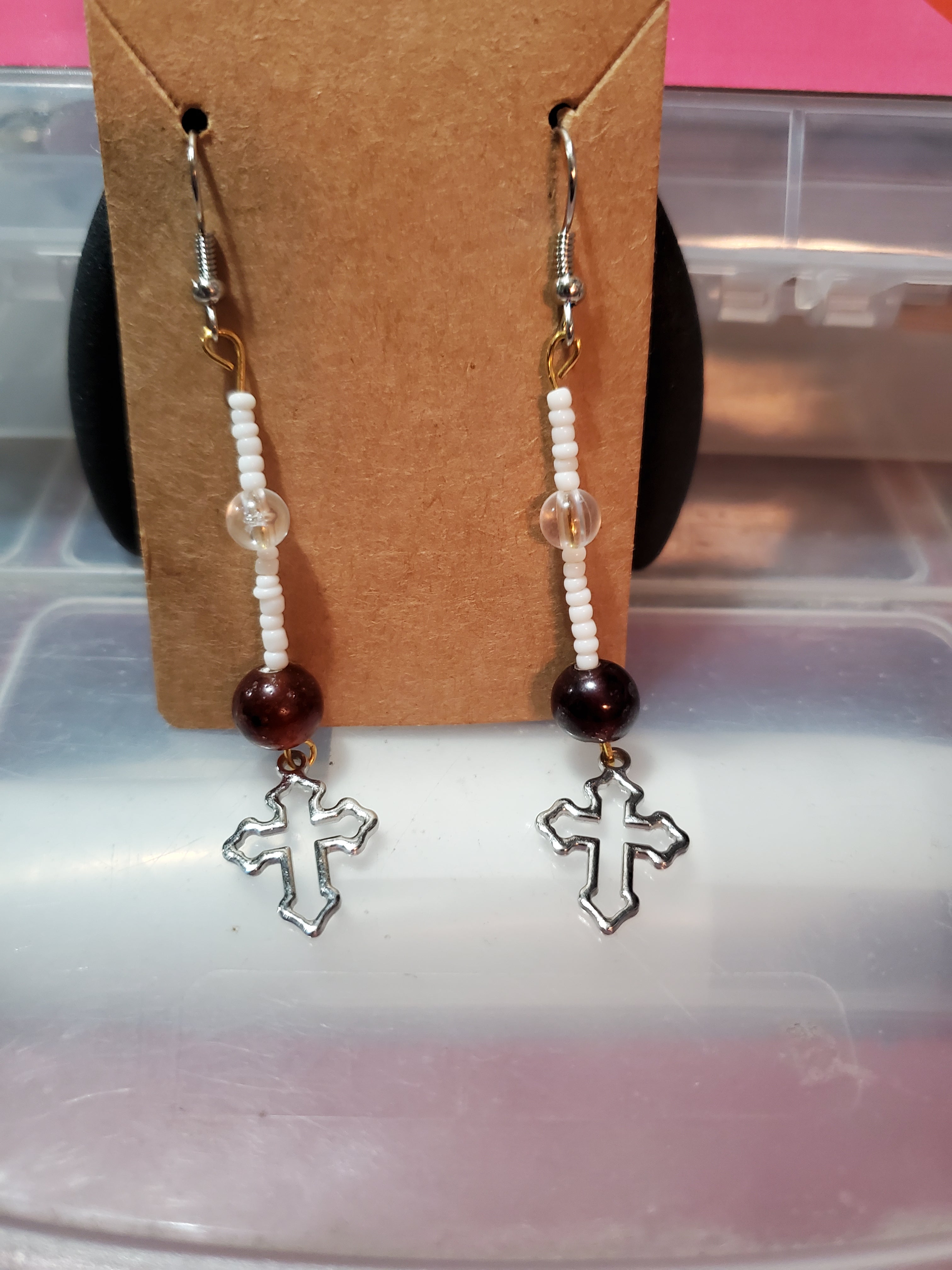 Cross Charm Earrings