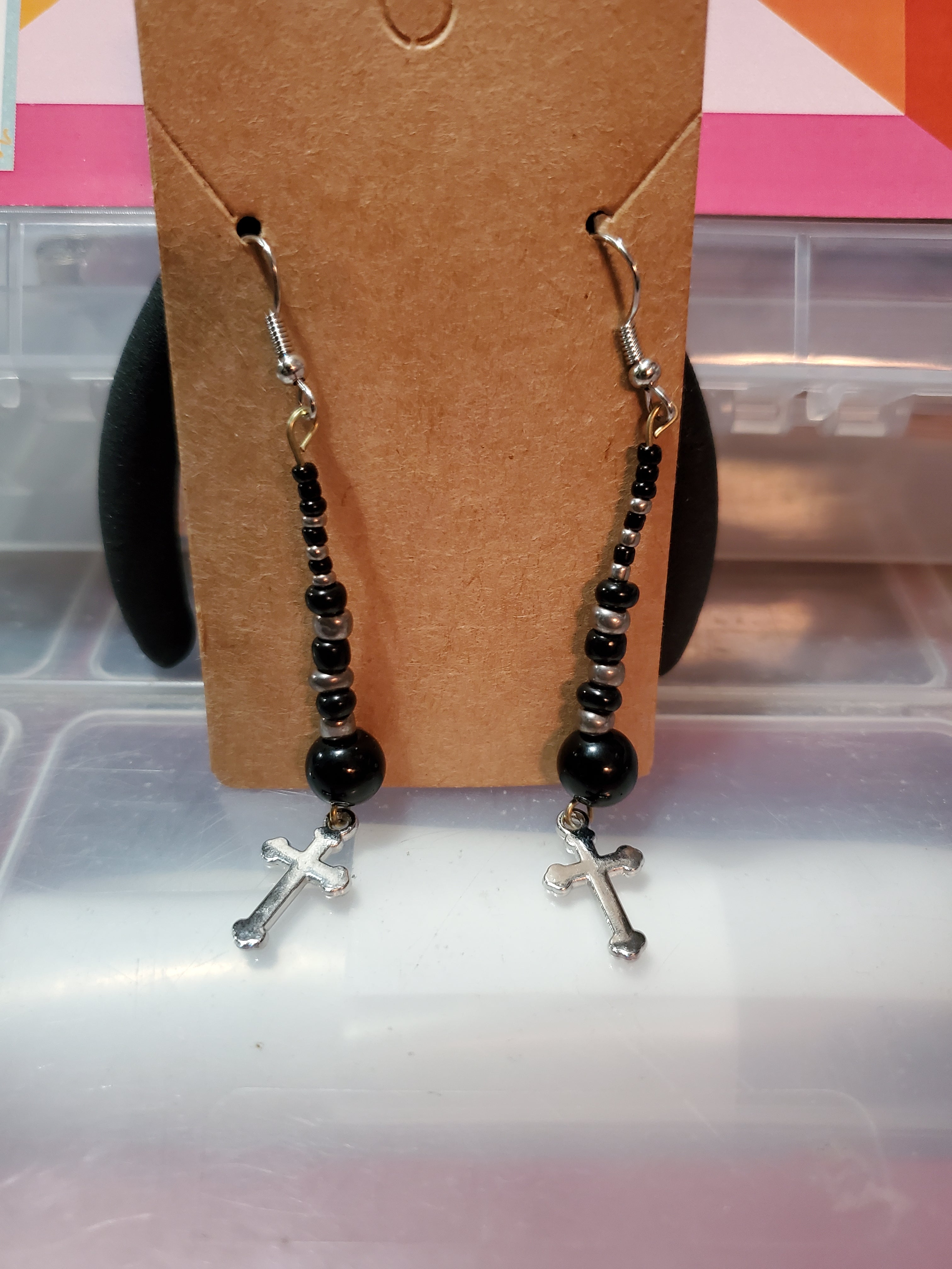 Cross Charm Earrings
